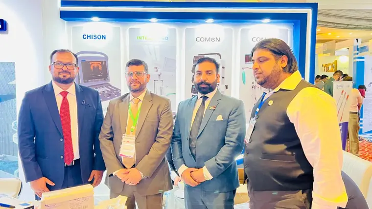 LabLink representatives at a healthcare exhibition