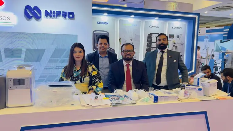 Product consultations at a healthcare exhibition