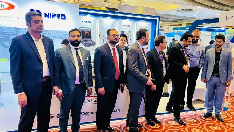 LabLink and NIPRO team at a healthcare exhibition