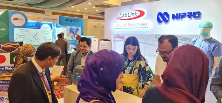 Product walkthrough at a healthcare exhibition